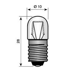 Indicatie- en signaleringslamp Miniatuur gloeilamp VEZALUX SIGNAALLAMP 230V E10 2W  10X28 101028606